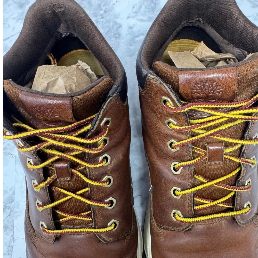 Timberland Davis Square Chukka Brown Leather Boots Mens 11 A17P3 Mid Top Sneaker